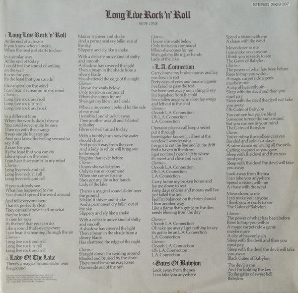 Rainbow ~ Long Live Rock 'N' Roll (Vinyl) - Djungel & Jazz