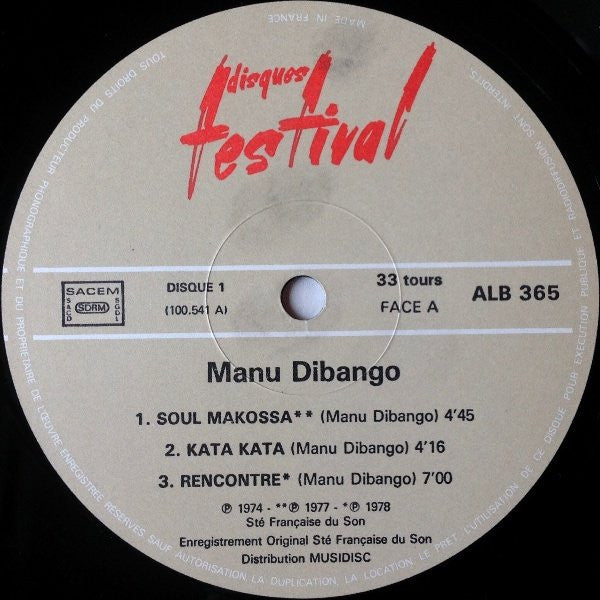 Manu Dibango ~ Manu Dibango (Vinyl) - Djungel & Jazz
