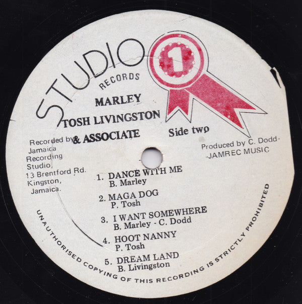 Bob Marley, Peter Tosh, Neville Livingston, The Wailers : Marley, Tosh, Livingston And Associate (LP, Comp, Red)