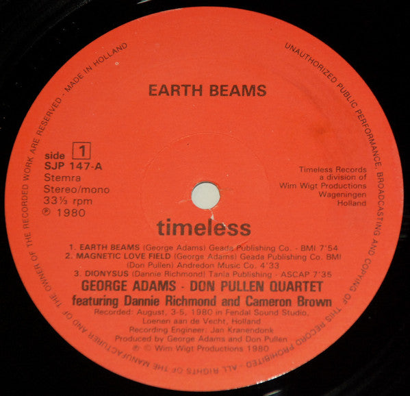 George Adams / Don Pullen Quartet ~ Earth Beams (Vinyl) - Djungel & Jazz