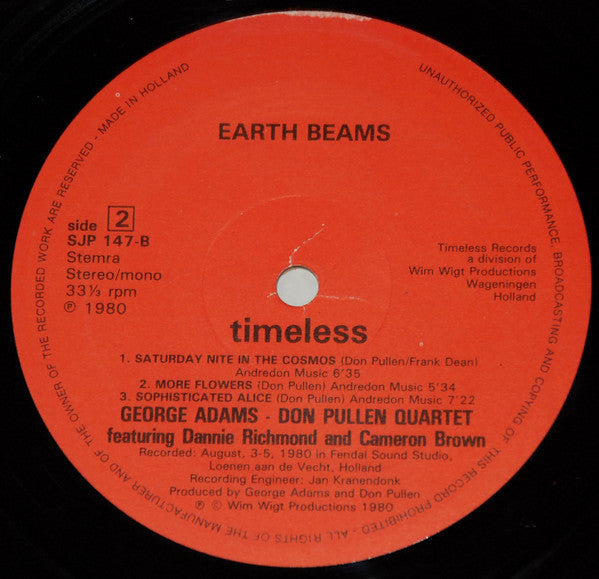 George Adams / Don Pullen Quartet ~ Earth Beams (Vinyl) - Djungel & Jazz