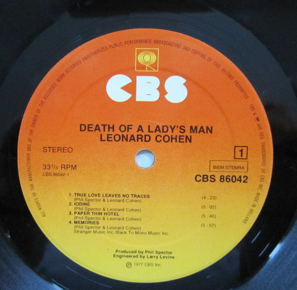 Leonard Cohen ~ Death Of A Ladies' Man (Vinyl) - Djungel & Jazz