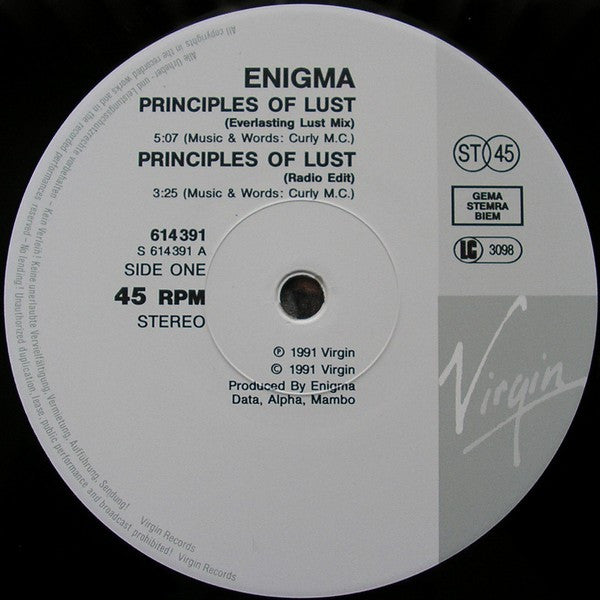 Enigma ~ Principles Of Lust (Vinyl) - Djungel & Jazz