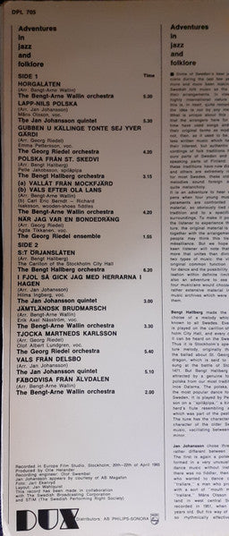 Bengt-Arne Wallin / Jan Johansson / Georg Riedel / Bengt Hallberg ~ Adventures In Jazz And Folklore (Vinyl) - Djungel & Jazz