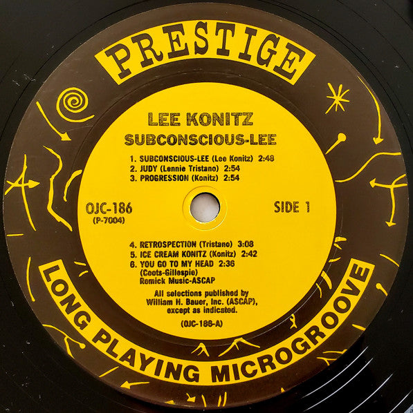 Lee Konitz With Tristano, Marsh & Bauer ~ Subconscious-Lee (Vinyl) - Djungel & Jazz