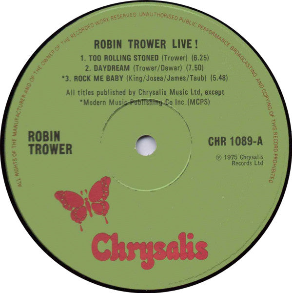 Robin Trower ~ Robin Trower Live! (Vinyl) - Djungel & Jazz