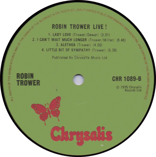 Robin Trower ~ Robin Trower Live! (Vinyl) - Djungel & Jazz