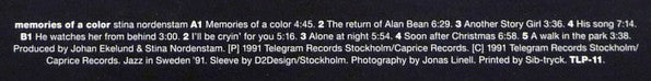 Stina Nordenstam : Memories Of A Color (LP, Album)