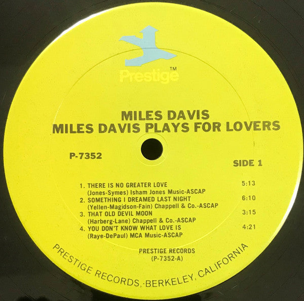 Miles Davis : Miles Davis Plays For Lovers (LP, Comp, RE, RM)