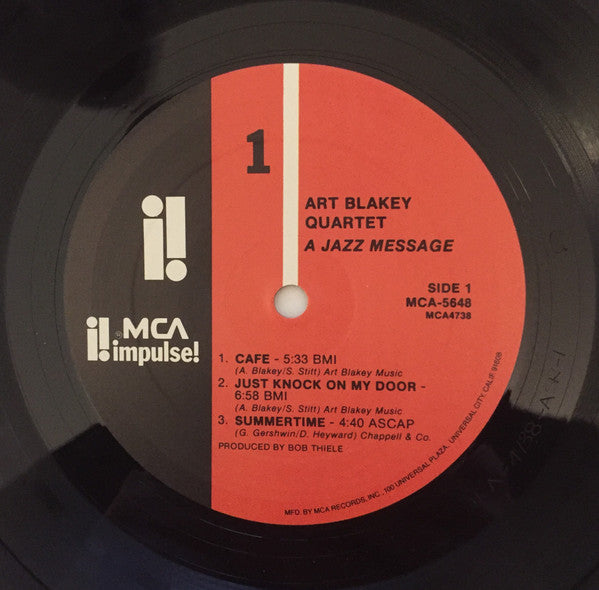 Art Blakey Quartet ~ A Jazz Message (Vinyl) - Djungel & Jazz