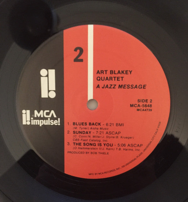 Art Blakey Quartet ~ A Jazz Message (Vinyl) - Djungel & Jazz
