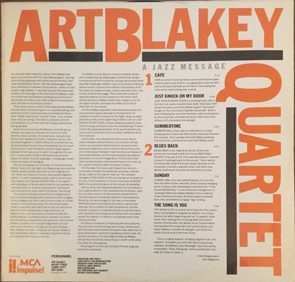 Art Blakey Quartet ~ A Jazz Message (Vinyl) - Djungel & Jazz