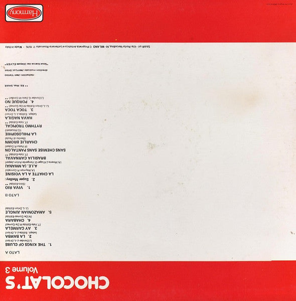 Chocolat's ~ Chocolat's - Volume 3 (Vinyl) - Djungel & Jazz