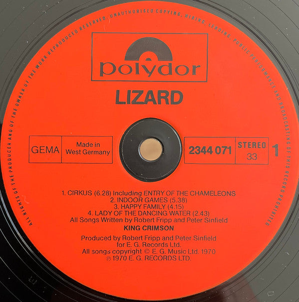 King Crimson ~ Lizard (Vinyl) - Djungel & Jazz