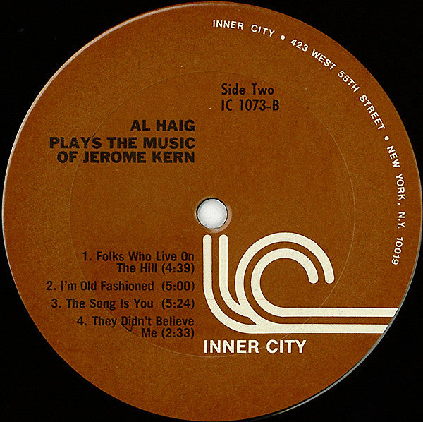 Al Haig ~ Al Haig Plays The Music Of Jerome Kern (Vinyl) - Djungel & Jazz