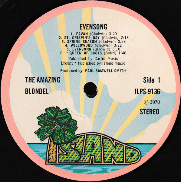 The Amazing Blondel ~ Evensong (Vinyl) - Djungel & Jazz