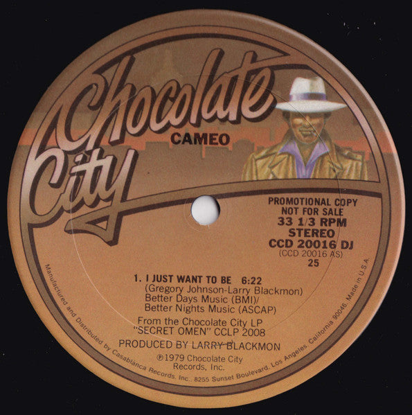 Cameo : I Just Want To Be (12", S/Sided, Promo)