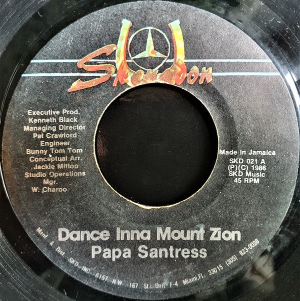 Papa Santress : Dance Inna Mount Zion (7", Single)