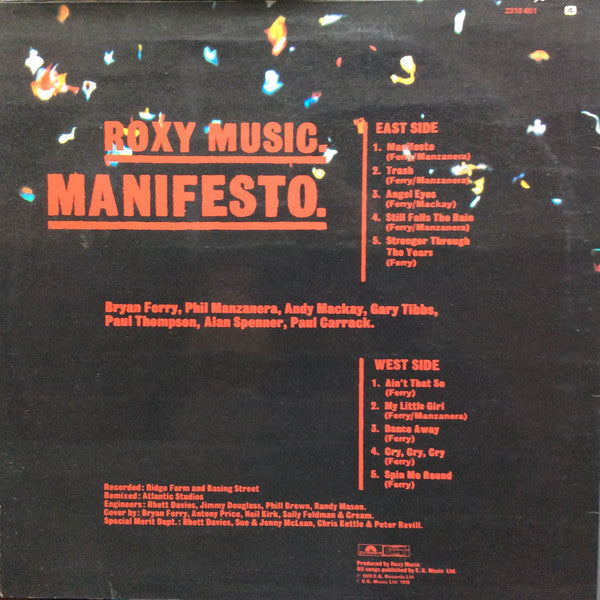 Roxy Music ~ Manifesto (Vinyl) - Djungel & Jazz