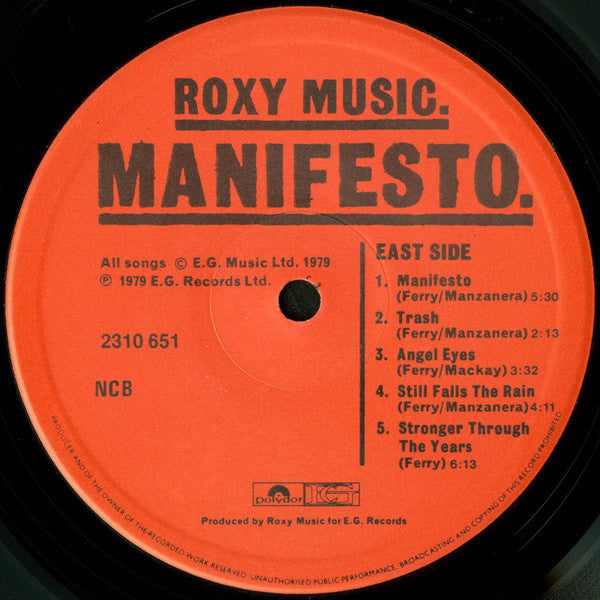 Roxy Music ~ Manifesto (Vinyl) - Djungel & Jazz