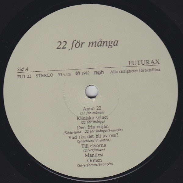 22 För Många ~ 22 För Många (Vinyl) - Djungel & Jazz
