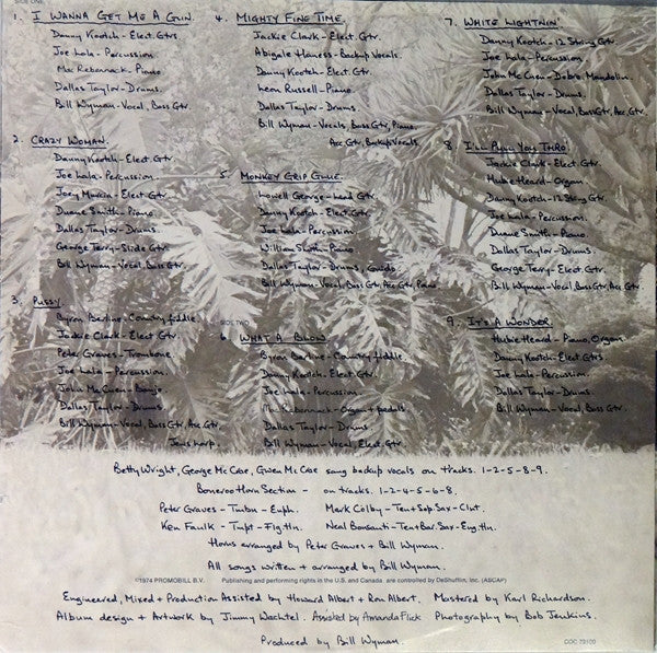 Bill Wyman ~ Monkey Grip (Vinyl) - Djungel & Jazz