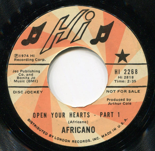Africano ~ Open Your Hearts (Vinyl) - Djungel & Jazz