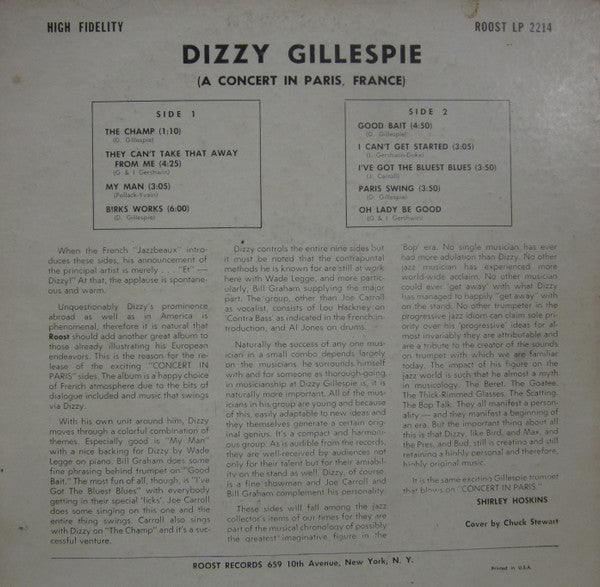 Dizzy Gillespie ~ Concert In Paris (Vinyl) - Djungel & Jazz