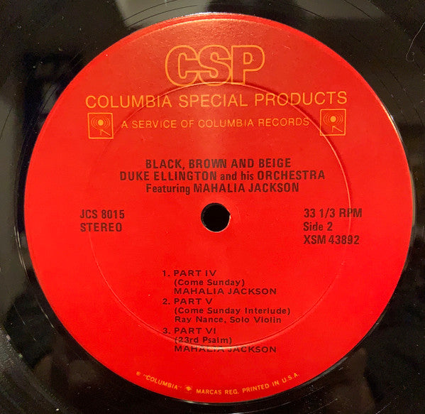 Duke Ellington And His Orchestra Featuring Mahalia Jackson ~ Black, Brown And Beige (Vinyl) - Djungel & Jazz