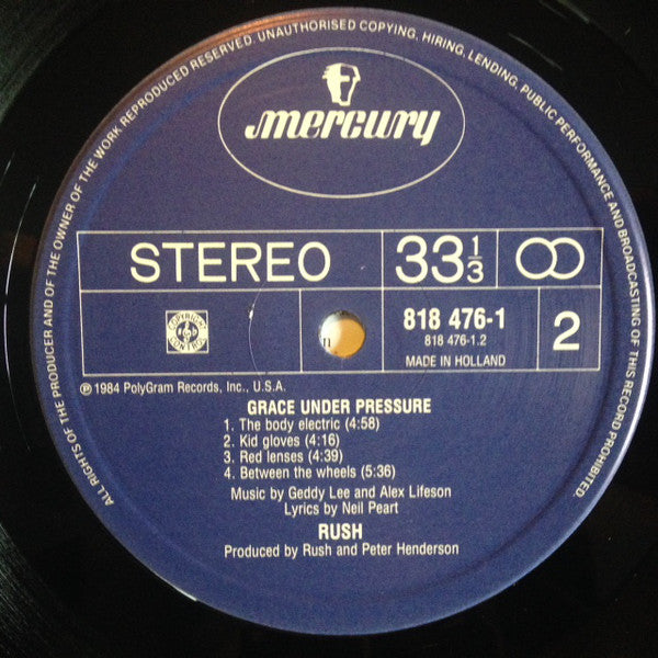 Rush : Grace Under Pressure (LP, Album)