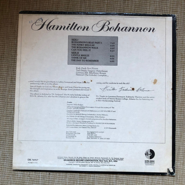 Bohannon* : Bohannon (LP, Album)