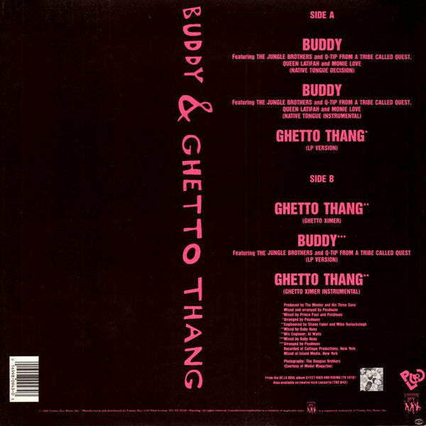 De La Soul ~ Buddy & Ghetto Thang (Vinyl) - Djungel & Jazz