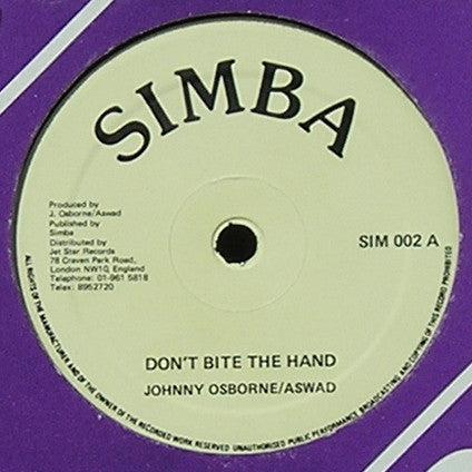 Johnny Osborne* / Aswad : Don't Bite The Hand (10")