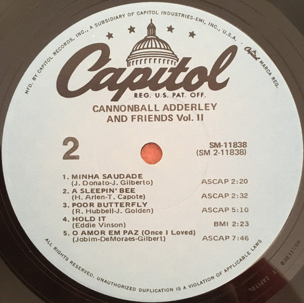 Cannonball Adderley ~ Cannonball Adderley And Friends Vol. II (Vinyl) - Djungel & Jazz