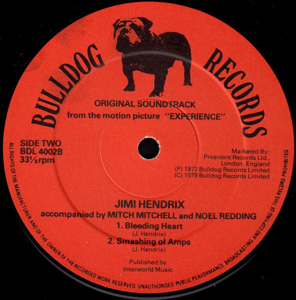 Jimi Hendrix ~ Original Sound Track From The Feature Length Motion Picture “Experience” (Vinyl) - Djungel & Jazz