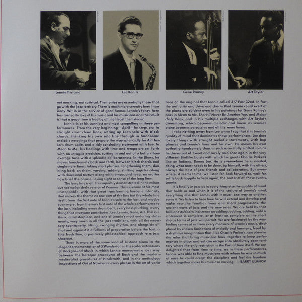 The Lennie Tristano Quartet ~ The Lennie Tristano Quartet (Vinyl) - Djungel & Jazz