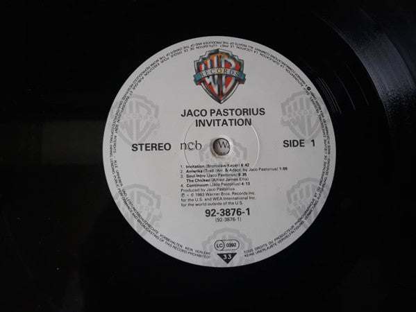 Jaco Pastorius : Invitation (LP, Album)