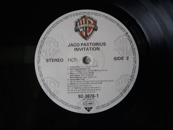 Jaco Pastorius : Invitation (LP, Album)