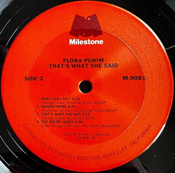 Flora Purim ~ That's What She Said (Vinyl) - Djungel & Jazz