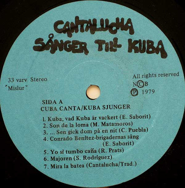 Cantalucha ~ Sånger Till Kuba (Vinyl) - Djungel & Jazz
