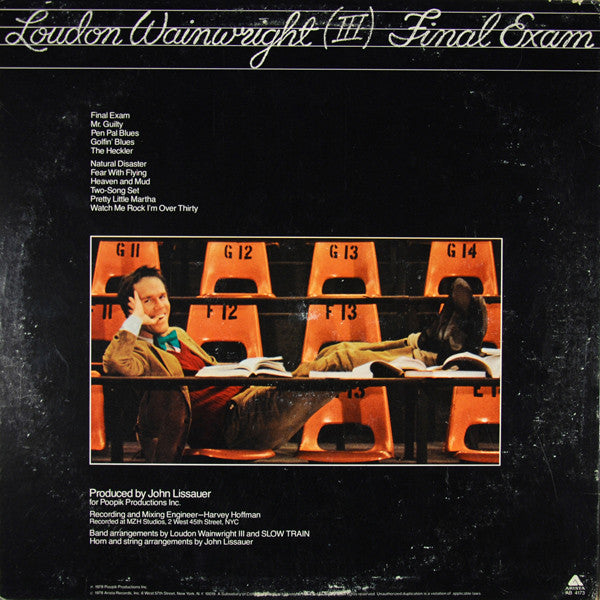 Loudon Wainwright (Ⅲ) ~ Final Exam (Vinyl) - Djungel & Jazz
