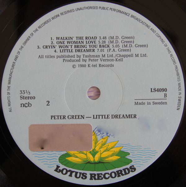 Peter Green ~ Little Dreamer (Vinyl) - Djungel & Jazz