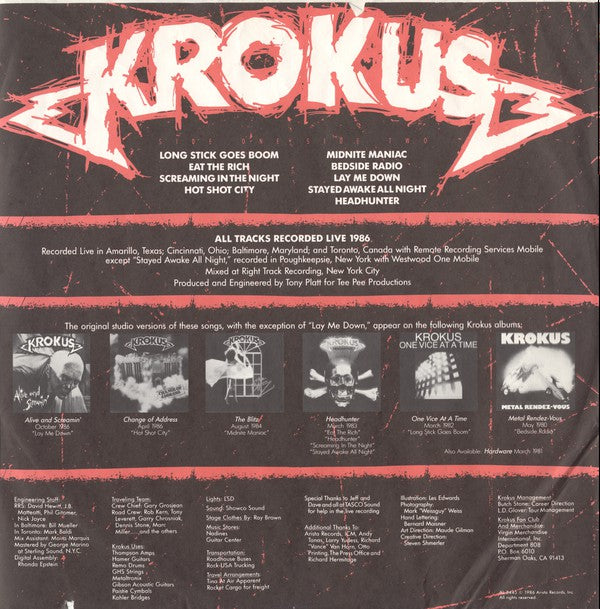 Krokus : Alive And Screamin' (LP, Album)