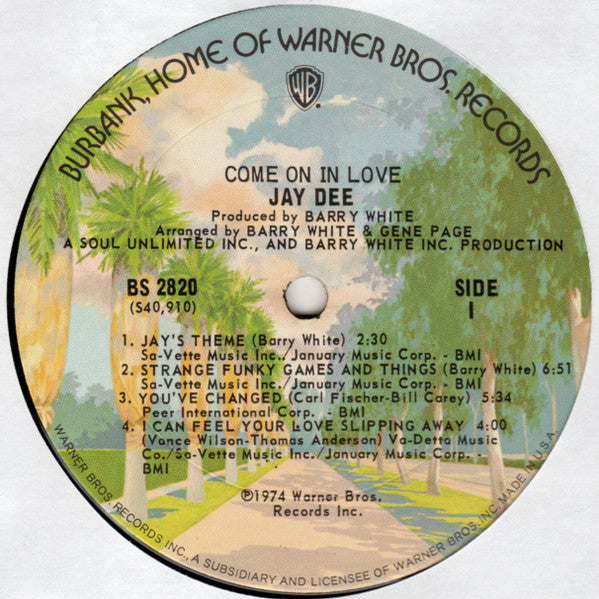 Jay Dee (3) : Come On In Love (LP, Album, San)