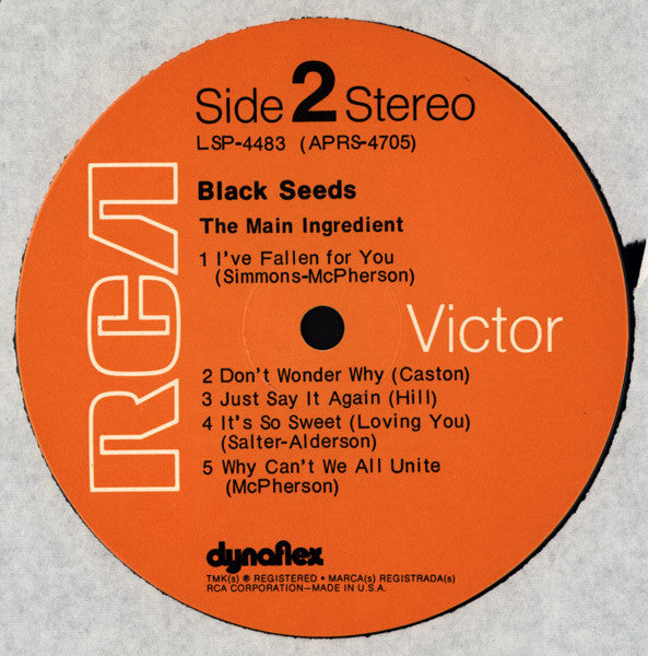 The Main Ingredient ~ Black Seeds (Vinyl) - Djungel & Jazz