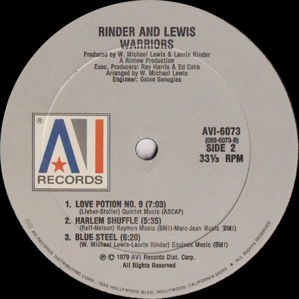 Rinder & Lewis : Warriors (LP, Album, All)