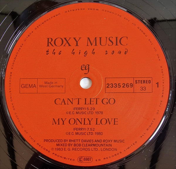 Roxy Music : The High Road (LP, MiniAlbum)