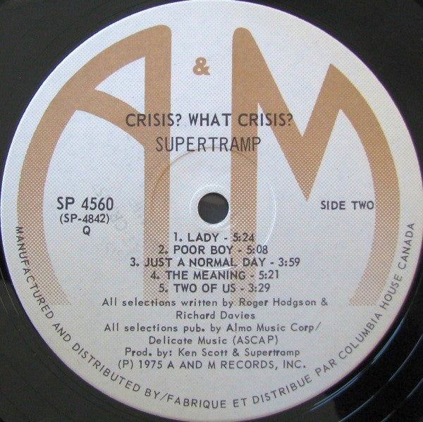 Supertramp : Crisis? What Crisis? (LP, Album, Club)