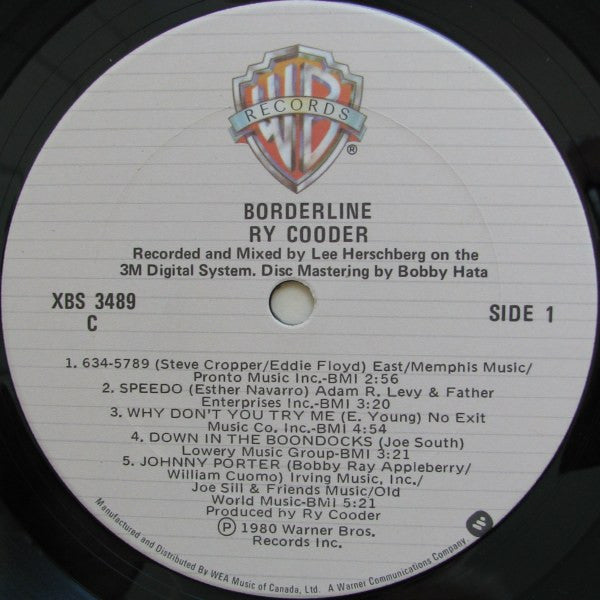 Ry Cooder ~ Borderline (Vinyl) - Djungel & Jazz