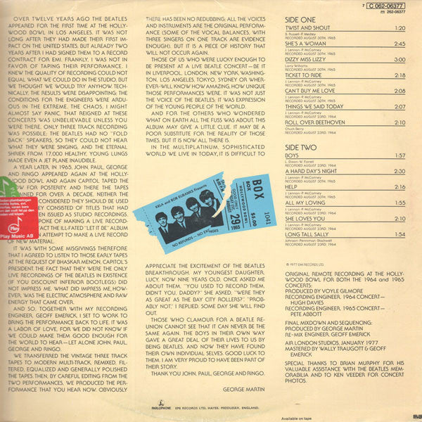 The Beatles ~ The Beatles At The Hollywood Bowl (Vinyl) - Djungel & Jazz